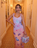 Sparkling Mermaid Sea Motif Sequin Dress – Pastel Pink Party Gown