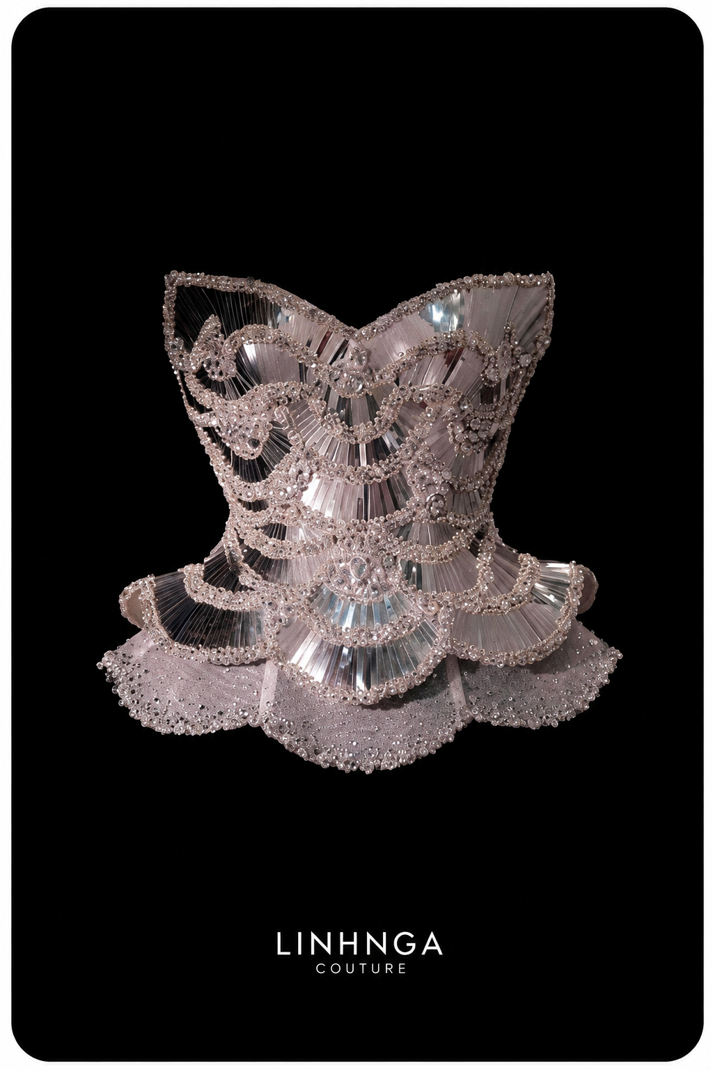 Crystal Mirror Embellished Corset Top